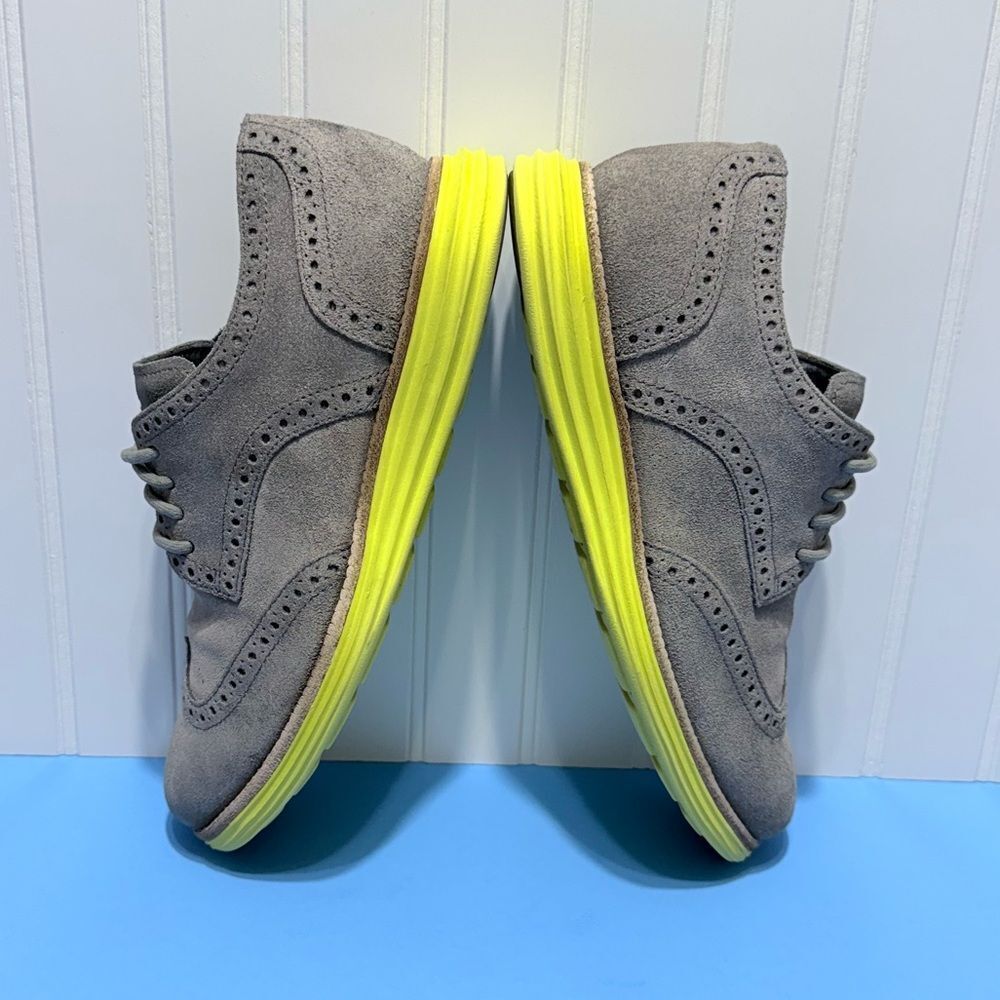 Cole Haan LunarGrand Wingtip Oxford Shoes Mens 7.5 M Gray Suede Lace Up Casual - Picture 14 of 14